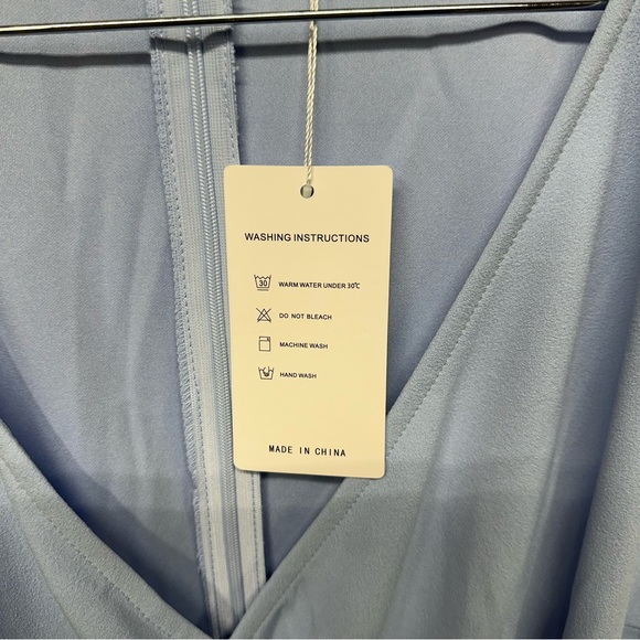 ZESICA Light Blue Wrap Asymmetrical Dress XL NWT - Picture 3 of 7